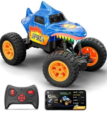 Mirana Spiker 2WD RC Car for Kids | High-Speed ATV Remote & App-Controlled Rock Crawler | USB Rechargeable Offroad Monster Truck with Bluetooth Speakers & RGB Lights | Gift for Boys & Girls (Blue)