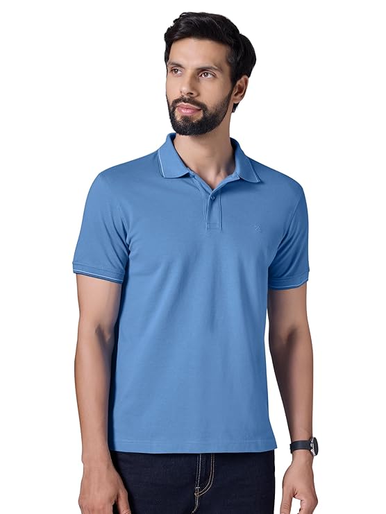 XYXX Accent Men's Solid Cotton Polo T Shirt | Collar Tshirts | Half Sleeves | Solid-Slim Fit