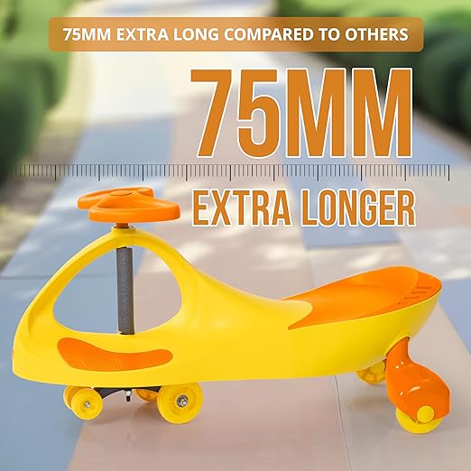 LuvLap Sunshine Swing Car for Kids, Comfortable Seats & Durable, Smooth Wheels, Baby Car, Magic Toy, Push Ride On, 3+ Years, Birthday Gift for Baby Boys & Girls, Yellow - Image 4
