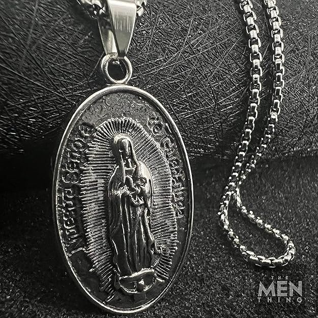 THE MEN THING Alloy Pendant with Pure Stainless Steel 24inch Round Box Chain, American trending Style - Round Box Chain & Pendant for Men & Boys - Image 4