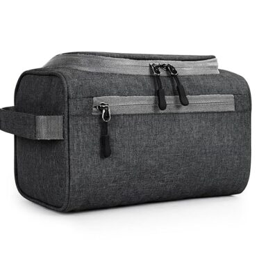 FATMUG Large Toiletry Organizer Dopp Kit Washbag for Men, Cosmetics Pouch for Women- Dark Grey