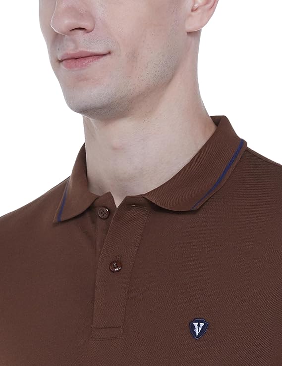 Van Heusen Men's Cotton Solid Regular Fit T-Shirt - Image 3