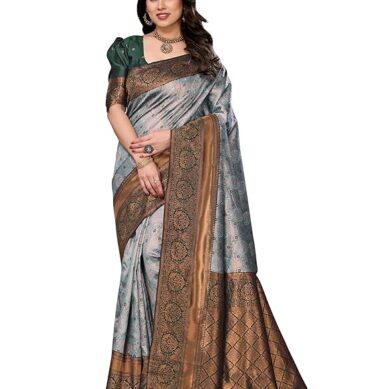 Women's Kanjivaram Soft Silk Banarasi Saree With Blouse Piece | Banarasi Sari For Women | Saree with Blosepiece
