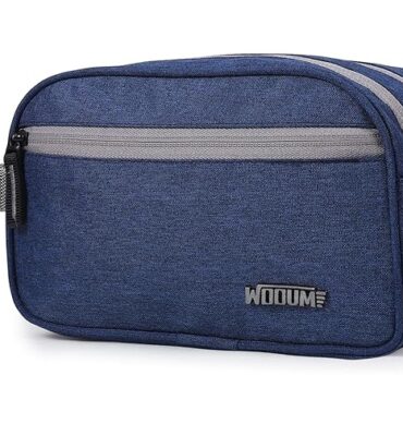 Wooum Polyester Toiletry Bag for Men & Women, Travel Pouch for Toiletries Shaving Kit & Cosmetics, Water Resistance Pouch for Travel Accessories, Organizer Travel Pouch for Make Up, (Navy Blue)