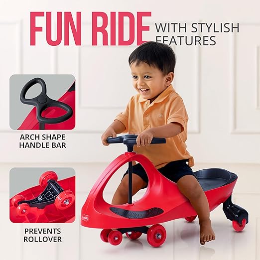 LuvLap Sunshine Swing Car for Kids, Comfortable Seats & Durable, Smooth Wheels, Baby Car, Magic Toy, Push Ride On, 3+ Years, Birthday Gift for Baby Boys & Girls, Red & Black - Image 3