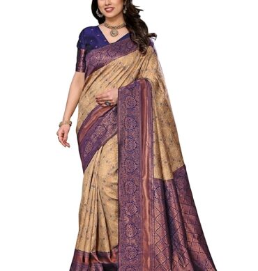 Women's Kanjivaram Soft Silk Banarasi Saree With Blouse Piece | Banarasi Sari For Women | Saree with Blosepiece