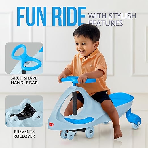 LuvLap Sunshine Swing Car for Kids, Comfortable Seats & Durable, Smooth Wheels, Baby Car, Magic Toy, Push Ride On, 3+ Years, Birthday Gift for Baby Boys & Girls, Blue - Image 2
