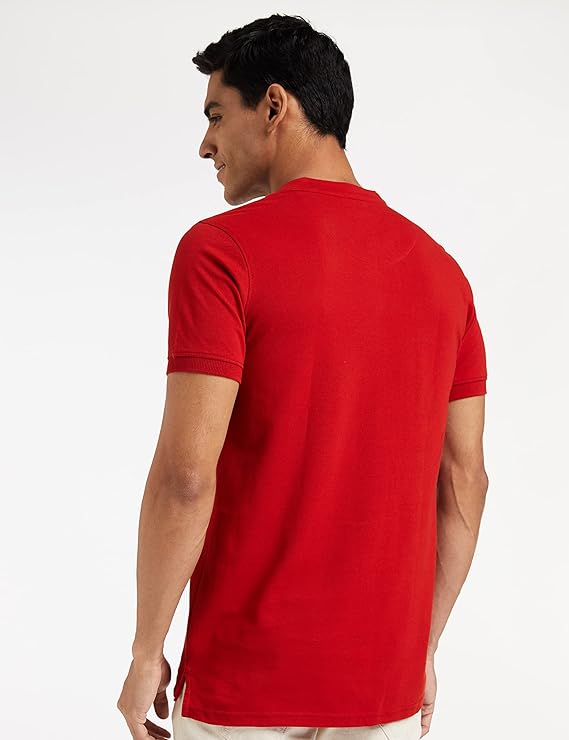 Men's Cotton Rich Polo T Shirt | Mandarin Collar Tshirts | Half Sleeves | Plain - Regular Fit (Available in Plus Sizes) - Image 2