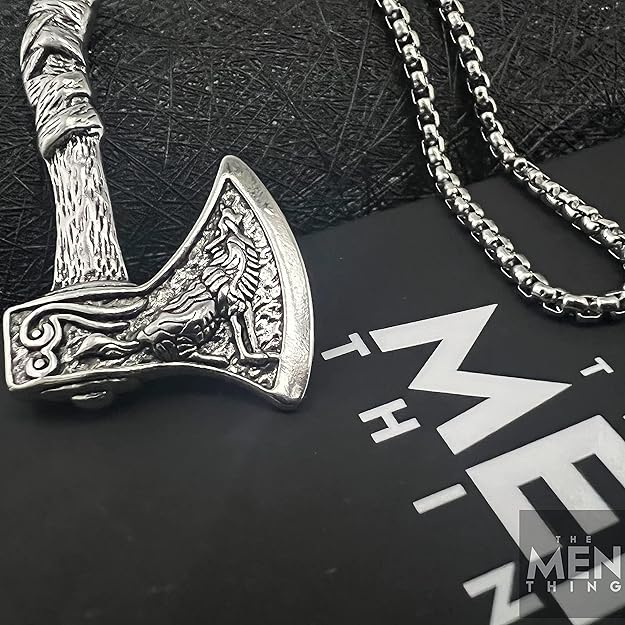 THE MEN THING Alloy Pendant with Pure Stainless Steel 24inch Round Box Chain, American trending Style - Round Box Chain & Pendant for Men & Boys - Image 3