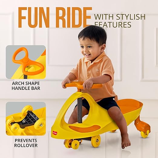 LuvLap Sunshine Swing Car for Kids, Comfortable Seats & Durable, Smooth Wheels, Baby Car, Magic Toy, Push Ride On, 3+ Years, Birthday Gift for Baby Boys & Girls, Yellow - Image 3