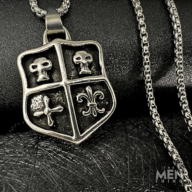 THE MEN THING Alloy Pendant with Pure Stainless Steel 24inch Round Box Chain, American trending Style - Round Box Chain & Pendant for Men & Boys - Image 4