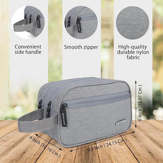Wooum Polyester Toiletry Bag for Men & Women, Travel Pouch for Toiletries Shaving Kit & Cosmetics, Water Resistance Pouch for Travel Accessories, Organizer Travel Pouch for Make Up, (LightGrey) - Image 4