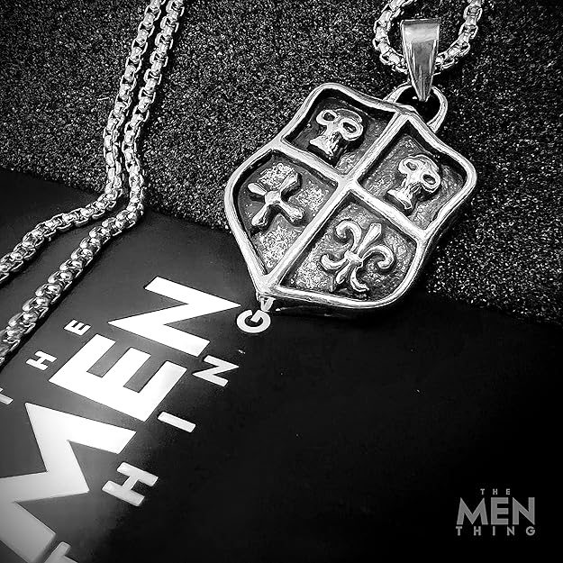 THE MEN THING Alloy Pendant with Pure Stainless Steel 24inch Round Box Chain, American trending Style - Round Box Chain & Pendant for Men & Boys - Image 3