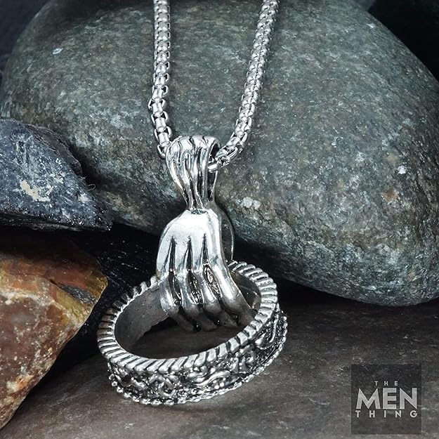THE MEN THING Alloy Pendant with Pure Stainless Steel 24inch Round Box Chain, American trending Style - Round Box Chain & Pendant for Men & Boys - Image 3