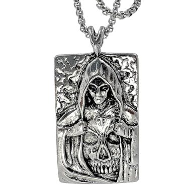 THE MEN THING Alloy Pendant with Pure Stainless Steel 24inch Round Box Chain, American trending Style - Round Box Chain & Pendant for Men & Boys