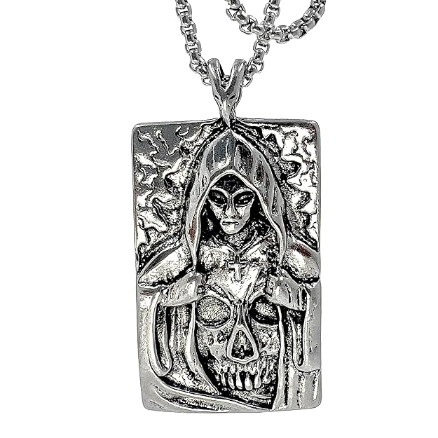 THE MEN THING Alloy Pendant with Pure Stainless Steel 24inch Round Box Chain, American trending Style - Round Box Chain & Pendant for Men & Boys