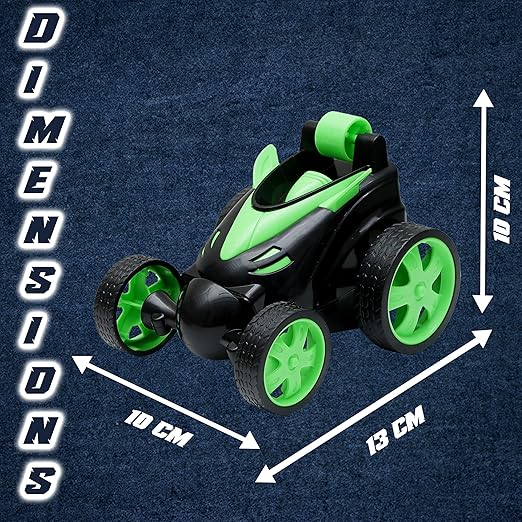 Wonder Toys 360? Stunt, Flip, Rotating & Rolling RC Car for Kids ? Rechargeable RC Car with Dual Motors, Flexible Turning & Anti-Crash Tyres | Remote Control Toy with USB Charger | Green Edition - Image 3