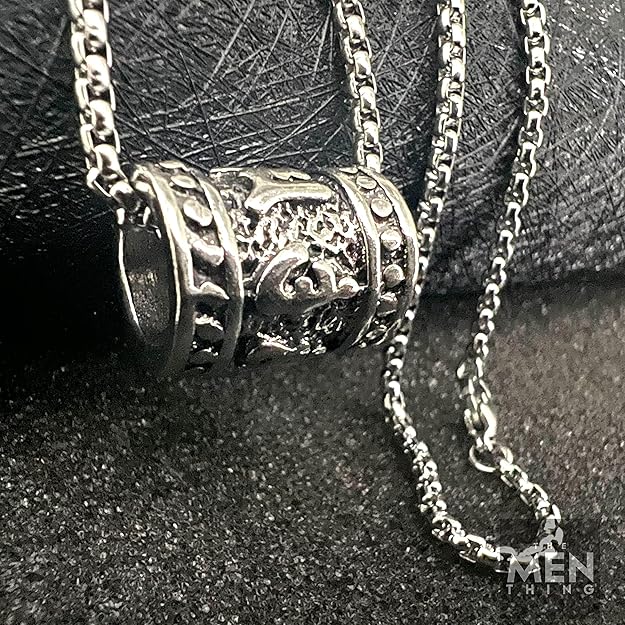 THE MEN THING Alloy Pendant with Pure Stainless Steel 24inch Round Box Chain, American trending Style - Round Box Chain & Pendant for Men & Boys - Image 3