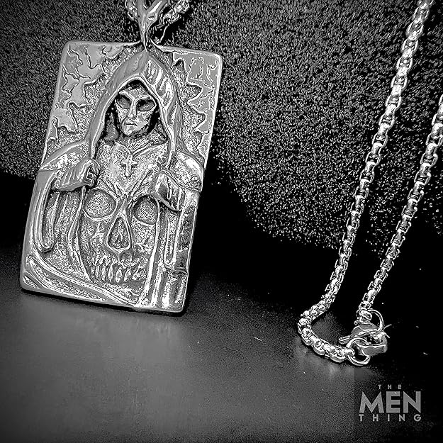 THE MEN THING Alloy Pendant with Pure Stainless Steel 24inch Round Box Chain, American trending Style - Round Box Chain & Pendant for Men & Boys - Image 4