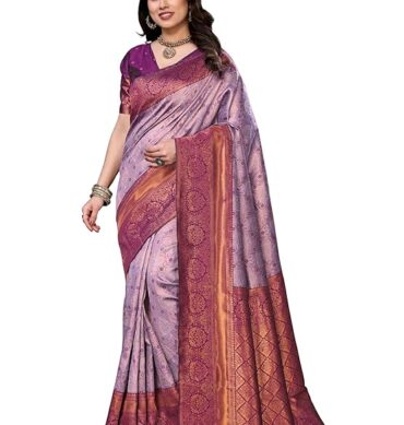 Women's Kanjivaram Soft Silk Banarasi Saree With Blouse Piece | Banarasi Sari For Women | Saree with Blosepiece