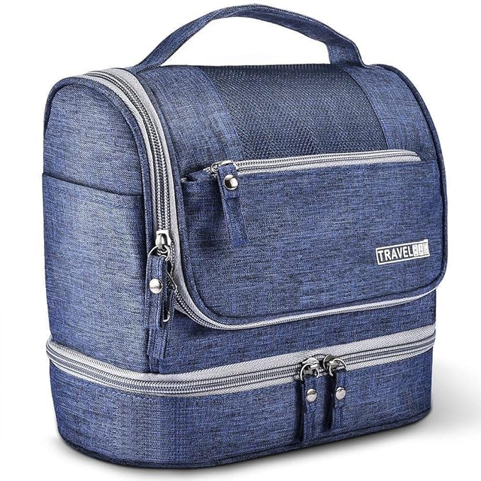 Seagull flight of fashion Polyester Toiletry Bag for Travel, Toiletry Organizer Pouch with Hook, Travel Accessories Kit Pouch for Men & Women - 24 x 20 x 13 cm - Navy Blue