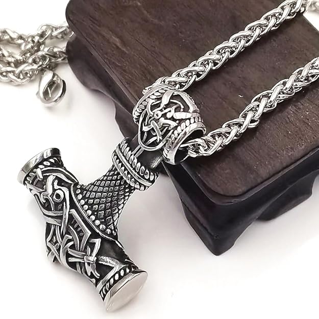 THE MEN THING Pendant for Men - Pure Titanium Steel Pendant Viking Collection with 24inch Round Box Chain for Men & Boys - Image 4