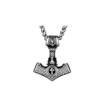 THE MEN THING Pendant for Men - Pure Titanium Steel Pendant Viking Collection with 24inch Round Box Chain for Men & Boys