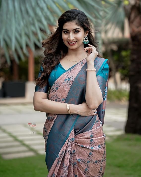 Women's Kanjivaram Soft Silk Banarasi Saree With Blouse Piece | Banarasi Sari For Women | Saree with Blosepiece - Image 2