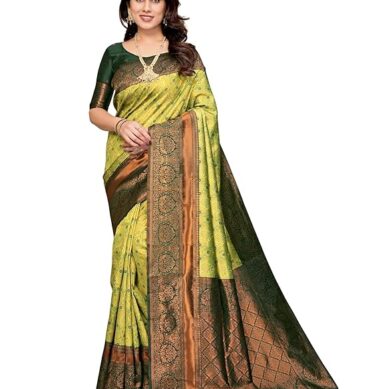 Women's Kanjivaram Soft Silk Banarasi Saree With Blouse Piece | Banarasi Sari For Women | Saree with Blosepiece