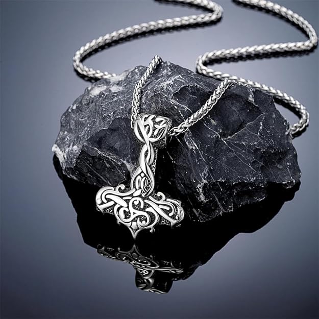 THE MEN THING Pendant for Men - Pure Titanium Steel Pendant Viking Collection with 24inch Round Box Chain for Men & Boys - Image 3