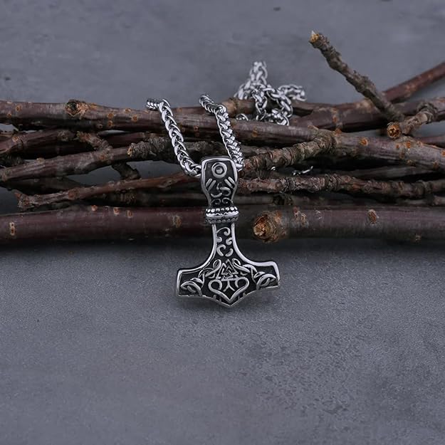 THE MEN THING Pendant for Men - Pure Titanium Steel Pendant Viking Collection with 24inch Round Box Chain for Men & Boys - Image 4