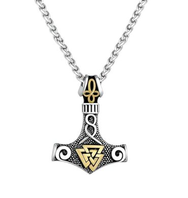 THE MEN THING Pendant for Men - Pure Titanium Steel Pendant Viking Collection with 24inch Round Box Chain for Men & Boys