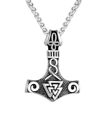 THE MEN THING Pendant for Men - Pure Titanium Steel Pendant Viking Collection with 24inch Round Box Chain for Men & Boys