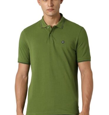 Van Heusen Men's Cotton Solid Regular Fit T-Shirt