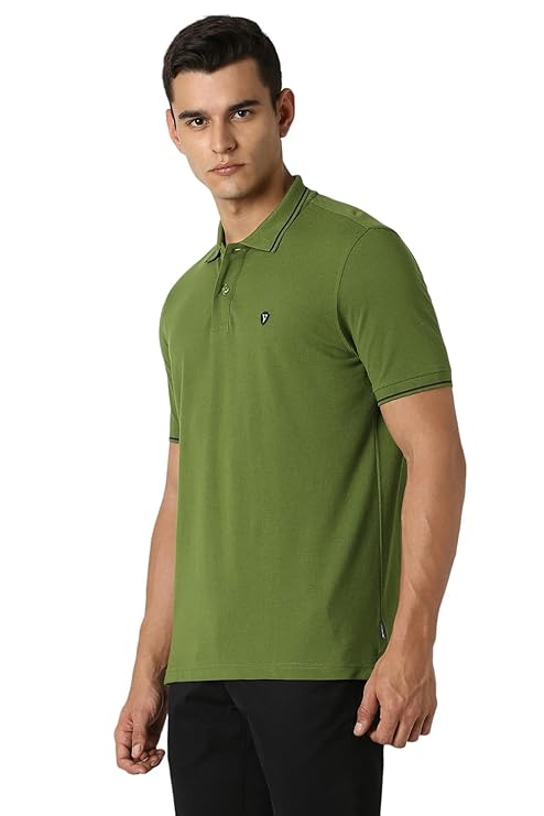 Van Heusen Men's Cotton Solid Regular Fit T-Shirt - Image 3