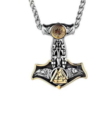 THE MEN THING Pendant for Men - Pure Titanium Steel Pendant Viking Collection with 24inch Round Box Chain for Men & Boys