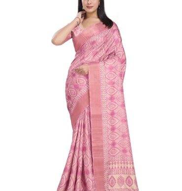 Rekha Maniyar Women's Silk Blend Digital Printed Saree And Tassels With Unstitched Blouse (KORASILK_VOL5_PARENT)