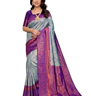 Women's Kanjivaram Soft Silk Banarasi Saree With Blouse Piece | Banarasi Sari For Women | Saree with Blosepiece