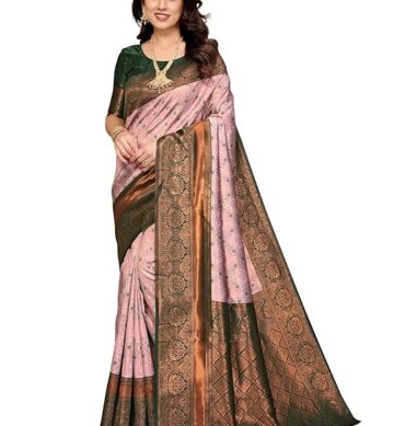 Women's Kanjivaram Soft Silk Banarasi Saree With Blouse Piece | Banarasi Sari For Women | Saree with Blosepiece