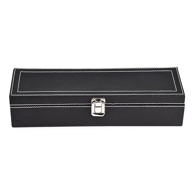 Men's and Women's Leatherette Watch organizer holder Case for 6 Watches, Removable Watch Pillows, Watch Box Holder, Gift for Loved Ones (Black::Maroon) - Image 2