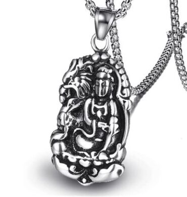 THE MEN THING Alloy Pendant with Pure Stainless Steel 24inch Round Box Chain, American trending Style for Men & Boys