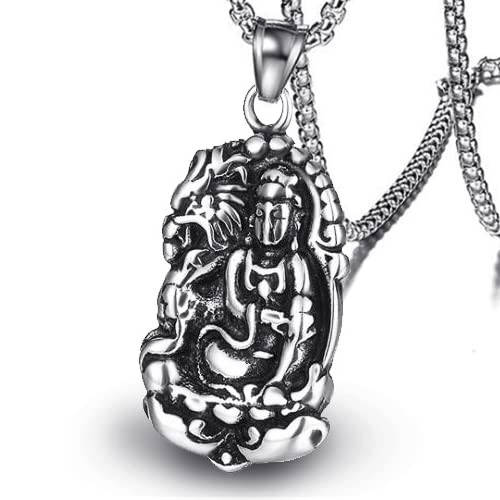 THE MEN THING Alloy Pendant with Pure Stainless Steel 24inch Round Box Chain, American trending Style for Men & Boys