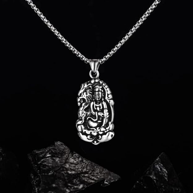 THE MEN THING Alloy Pendant with Pure Stainless Steel 24inch Round Box Chain, American trending Style for Men & Boys - Image 4