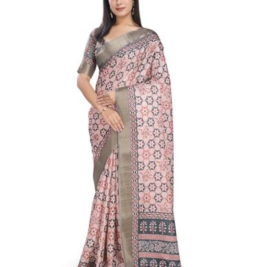 Rekha Maniyar Women's Silk Blend Digital Printed Saree And Tassels With Unstitched Blouse (KORASILK_VOL5_PARENT)