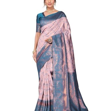 Women's Kanjivaram Soft Silk Banarasi Saree With Blouse Piece | Banarasi Sari For Women | Saree with Blosepiece
