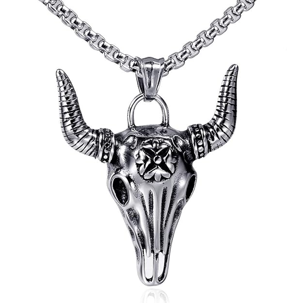 THE MEN THING Alloy Pendant with Pure Stainless Steel 24inch Round Box Chain, American trending Style for Men & Boys