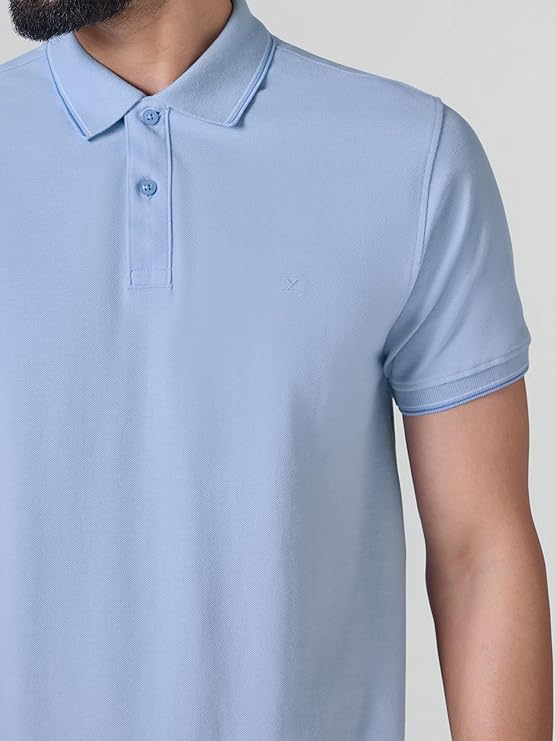 XYXX Accent Men's Solid Cotton Polo T Shirt | Collar Tshirts | Half Sleeves | Solid-Slim Fit - Image 2