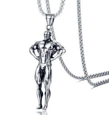 THE MEN THING Alloy Pendant with Pure Stainless Steel 24inch Round Box Chain, American trending Style for Men & Boys