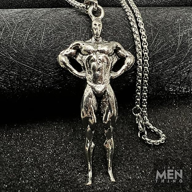 THE MEN THING Alloy Pendant with Pure Stainless Steel 24inch Round Box Chain, American trending Style for Men & Boys - Image 3