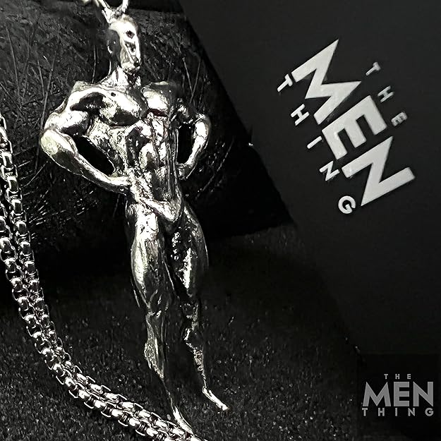 THE MEN THING Alloy Pendant with Pure Stainless Steel 24inch Round Box Chain, American trending Style for Men & Boys - Image 4